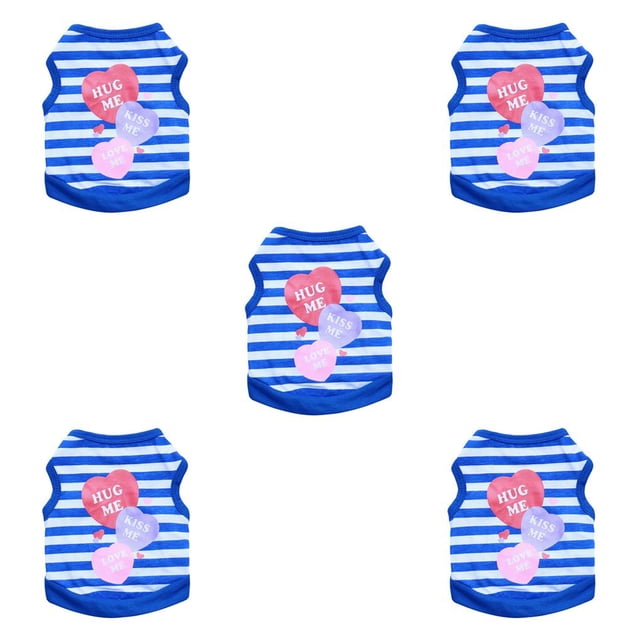Ropa de Verano para Perros Methold Chaleco Beso Rayas Impresión Azul XS