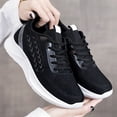 thumbnail image 3 of Women's Platforms Knit Slip On Sneakers Lace up Wide Toe Box Casual Running Shoes Breathable Non Slip Athletic Shoes, 3 of 5