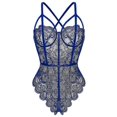 thumbnail image 3 of Women Sexy Lace Bodysuit Underwear Nightwear Lingerie (blue), 3 of 4