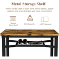 thumbnail image 4 of LinkRomat Counter Height Kitchen Table Set with 2 Bar Stools, Modern Bar Table with Storage Shelf, Compact Dining Table Set for Small Space,Dining Room, Apartment, Rustic Brown, 4 of 9