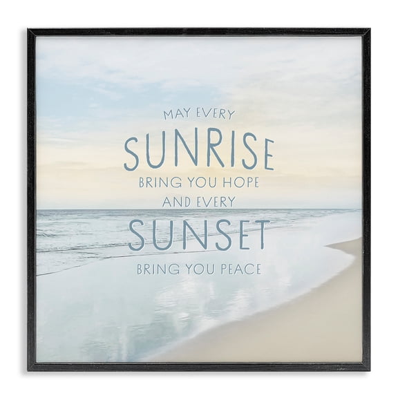 Stupell Industries Shabby Chic Sunrise & Sunset Statement Black Framed Giclee Art, 12 x 12, by Natalie Carpentieri