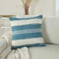 thumbnail image 4 of Mina Victory 18x18" Square Fabric Woven Stripes & Dots Throw Pillow in Turquoise, 4 of 5