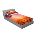 thumbnail image 2 of Ambesonne Tropical Fitted Sheet & Pillow Sham Set, Coconut Palm Tree Leaf, Twinxl, Pink Orange, 2 of 2