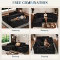 thumbnail image 3 of LLappuil 96" Sectional Sofa, Modular Sectional Couch with Right Chaise, Deep Seat Corduroy Cloud Sofa for Living Room Black, 3 of 8