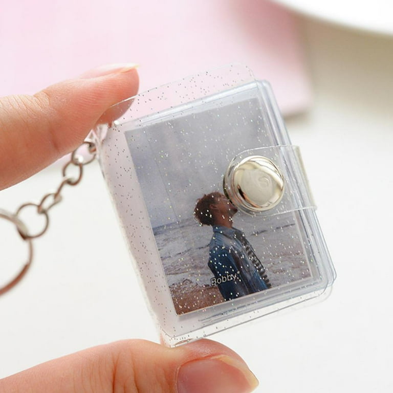 1pc Keychain Photo Album For Mini Photo Sticker Jelly Color Card