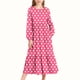 thumbnail image 1 of Vestido infantil de poliéster con estampado de lunares, manga larga, cuello redondo, bolsillos laterales y falda larga., 1 of 6