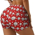 thumbnail image 2 of Kdxio Cute Baseball Print Workout Shorts for Women Seamless Soft Smooth Gym Yoga Scrunch Active Shorts, 2 of 9