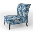thumbnail image 3 of Designart "Alluring Nautical Paisleys VI" Blue Paisley Upholstered Accent Chair - Glam Arm Chair For Bedroom, 3 of 5