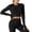 Black, variant on SBYOJLPB Long Sleeve Tops for Women Round-Neck Solid Color Sports Top