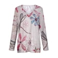 thumbnail image 4 of Kayannuo Fall Tops for Women Clearance Long Sleeve V-Neck Floral Print Womens Blouses and Tops Fashion versatile Miss Tops Printing Casual Loose Blouse T-shirt Tops, 4 of 8