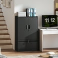 thumbnail image 2 of HOMCOM Metal Storage Cabinet with Adjustable Shelf, Filing Cabinet, Black, 2 of 10