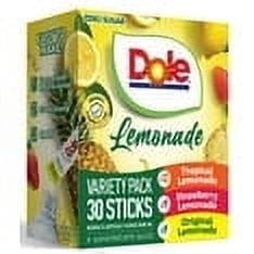 Dole Lemonade Variety Powder Mix, Tropical, Classic, & Strawberry, 30 Pack,2 pack.