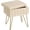 Camel, variant on CONCETTA Storage Ottoman Bench, Faux Fur Vanity Footstool with Hidden Storage, Padded Seat & Adjustable Feet for Bedroom, Makeup Room, Entryway,Mint Green