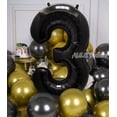 thumbnail image 4 of Globos con números de helio AULE, 40 pulgadas, lámina negra, número 3, 4 of 6