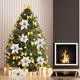 thumbnail image 2 of Wosthever Árbol de Navidad decorativo flor falsa portátil de moda brillante jardín boda simulación artificial flores plata Kits de decoración para fiestas Plata, 2 of 6