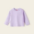 thumbnail image 2 of Posijego Kids Cotton T-Shirts Plain Long Sleeve Shirt for Girls Boys Crew Neck Basic Tee Tops Undershirts, 2 of 5