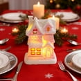 thumbnail image 4 of Christmas Village Accessories Mini Pink House Ornaments Resin Village House Xmas Gift Mini Winter Scene Centerpiece Collectible Crafted Cottage - C, 4 of 5