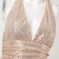 thumbnail image 6 of Women's Sequin Glitter Party Club Dress One Shoulder Pleated Skinny Sexy Suspender Sequined Bow Dress Long Dresses for Women Formal And Evening Dresses High Neck Short Dress Beaded Dress Long Sleeve, 6 of 8