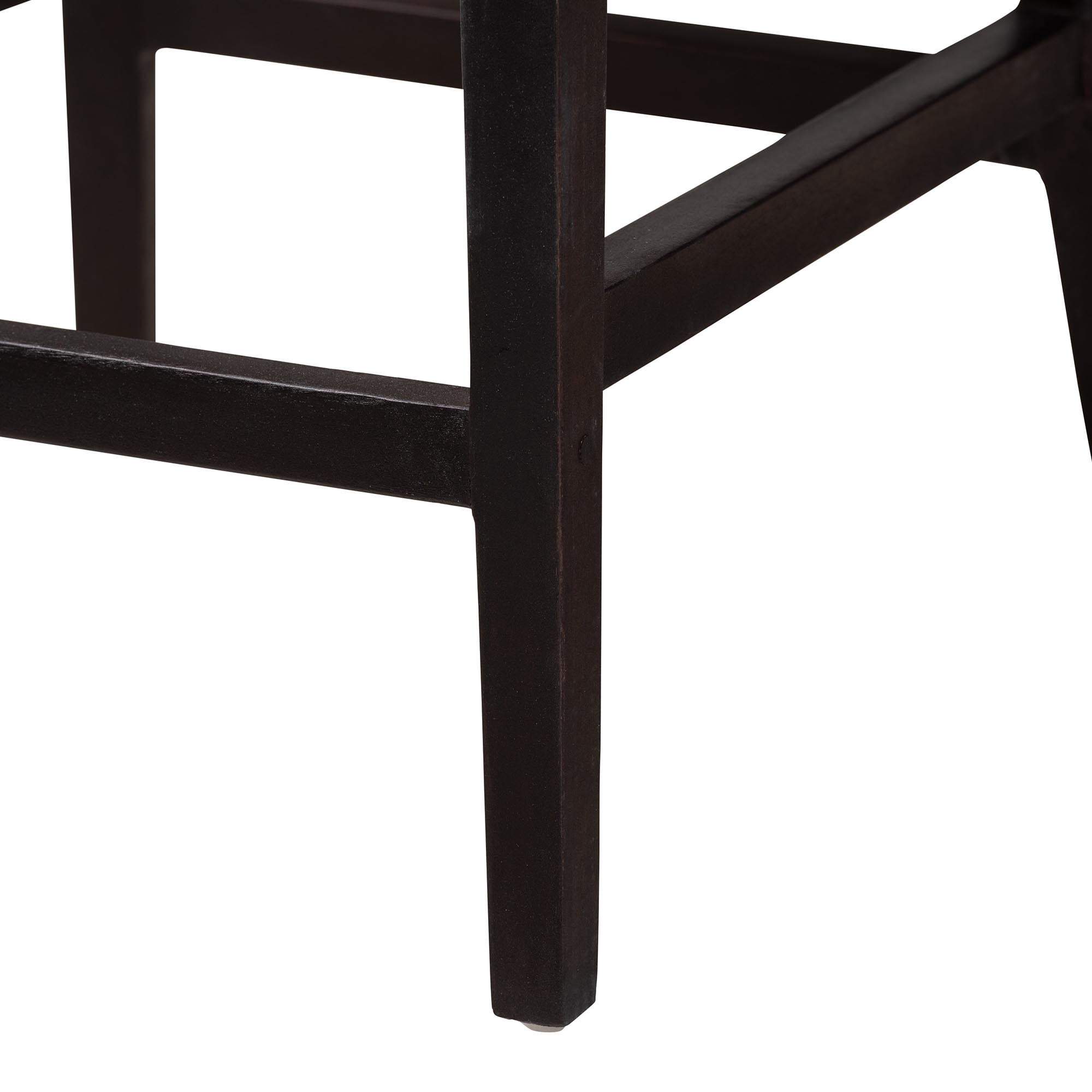 Baxton Studio Lingga Modern Bohemian Rattan Counter Stool, Dark Brown Mahogany
