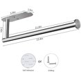 thumbnail image 3 of Estante de pared para gabinete de toallero de papel adhesivo para toallas de cocina, soporte para rollo de toallas de baño, acero inoxidable SUS304 (13 pulgadas, plateado) Xemadio WLJ-1607, 3 of 5