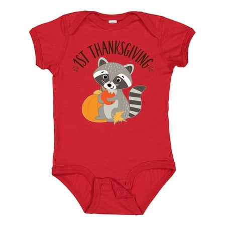 

Inktastic 1st Thanksgiving Holiday Raccoon Gift Baby Boy or Baby Girl Bodysuit