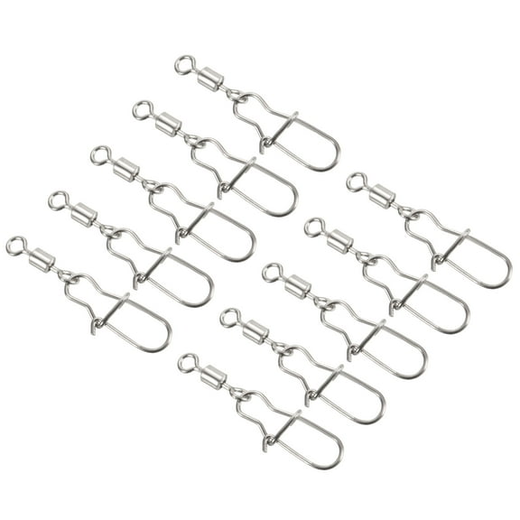26LBS Stainless Steel Fishing Rolling Swivel with Coastlock Snap, Silver 20 Pack