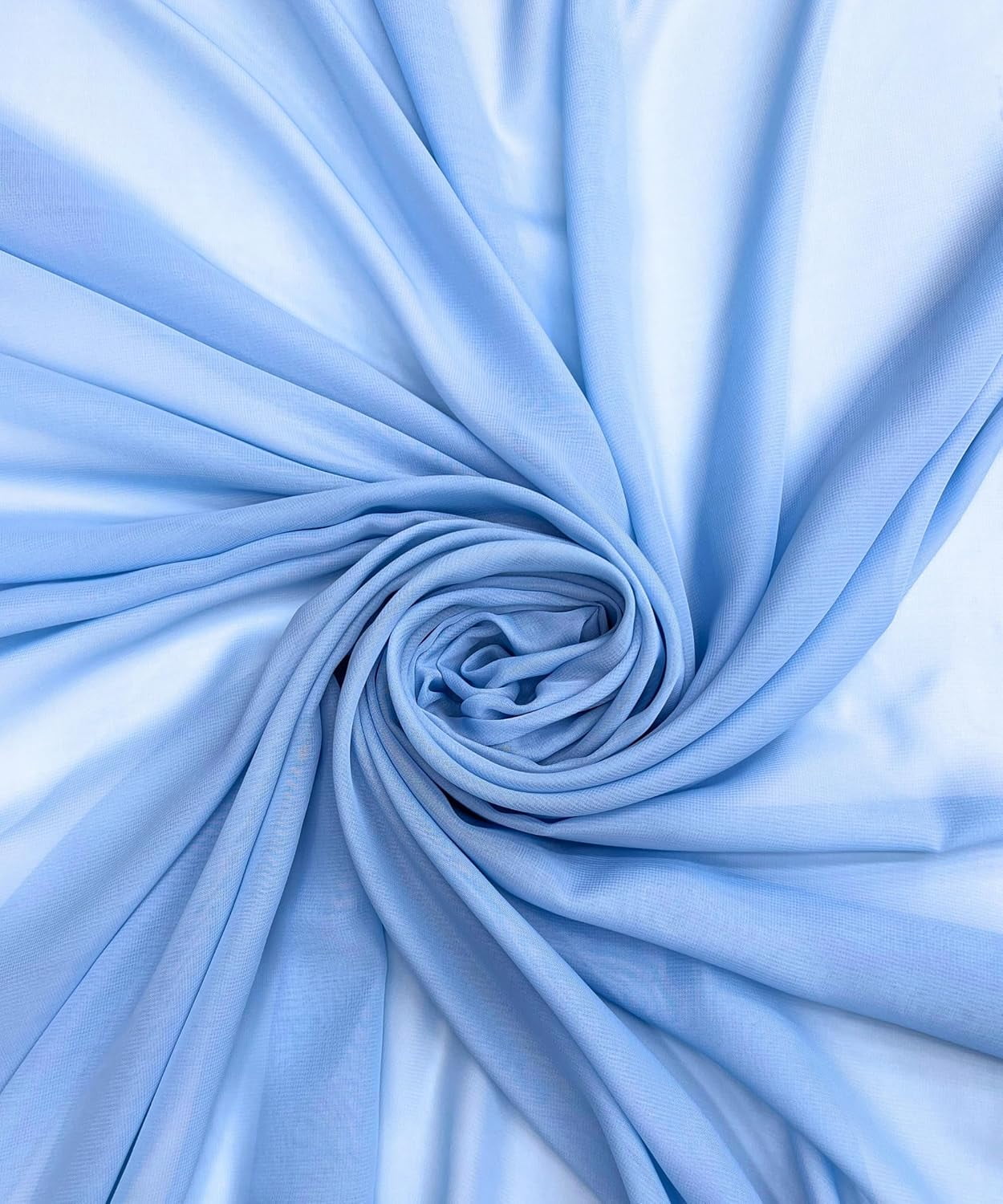 10 Yard (Baby Blue) Matte Chiffon Fabric by the yard, sheer soft fabric for wedding, arch draping, baby shower, chuppah, drapery fabric