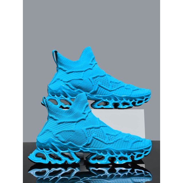 Men's Mesh Breathable Sport Shoes For Summer Running, Blade Sneakers, Sock Like Shoes, Dad Shoes