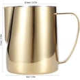 thumbnail image 2 of ABCISI Milk Frothing Pitcher, 12oz/350ml Gold Steamer Cup Stainless Steel Espresso Steaming Pitcher Milk Jug for Espresso Machines, Cappuccino, Latte Art  (600ml), 2 of 10