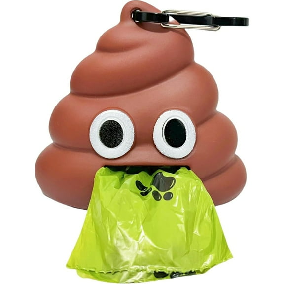 Funny Dog Poop Bag Holder for Leash Sturdy Dog Poop Bag Dispenser for Dog Waste Bags Includes 1 Roll 15 Bags