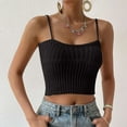 thumbnail image 2 of UYISJ Camisole for Women V Neck Sleeveless Crop Top Spaghetti Strap Ribbed Knit Tank Top, 2 of 6