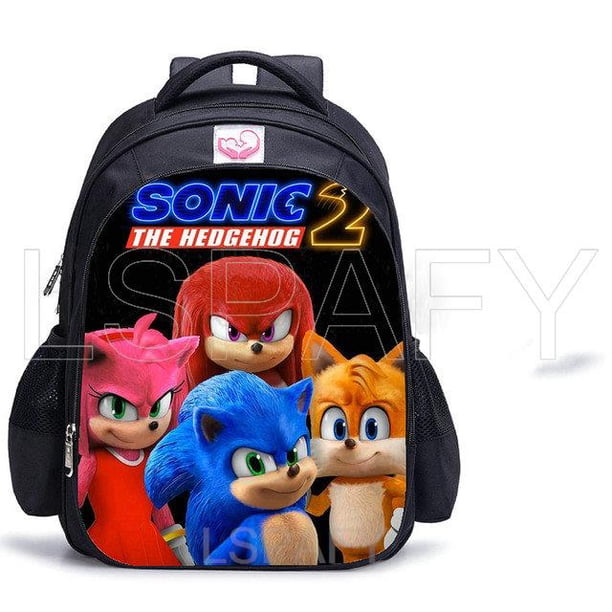 Mochila escolar con estampado 3D de SONIC RACING para niños y niñas, morral escolar con dibujos animados para libros Fivean unisex