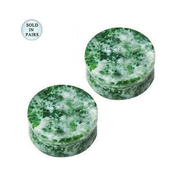 BodyJewelryOnline Solid Amazonite Semi Precious Stone Double Flare Ear Plug 8 Gauge to 00G Men Women
