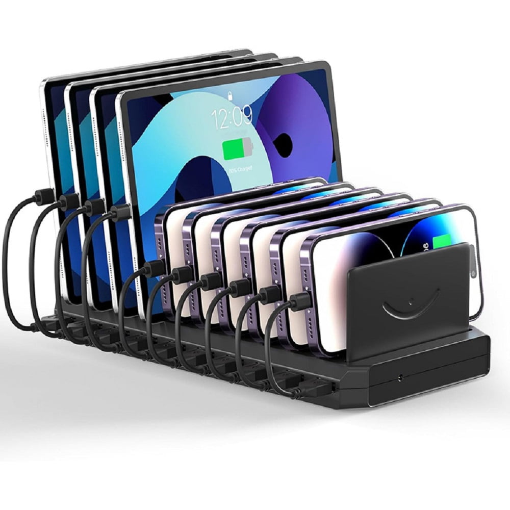 Tancola 60W 10port Charging Station Device Organizer Charging Dock Compatiable  for iPhone, Android, iPad,Tablets & More