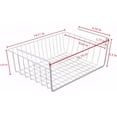 thumbnail image 2 of CycForge Under Shelf Storage Basket, Under Cabinet Hanging Metal Wire Storage Wire Basket Organizer Fit Dual Hooks for Kitchen Pantry Desk Bookshelf Cupboard (2 Pcs, White), 2 of 7