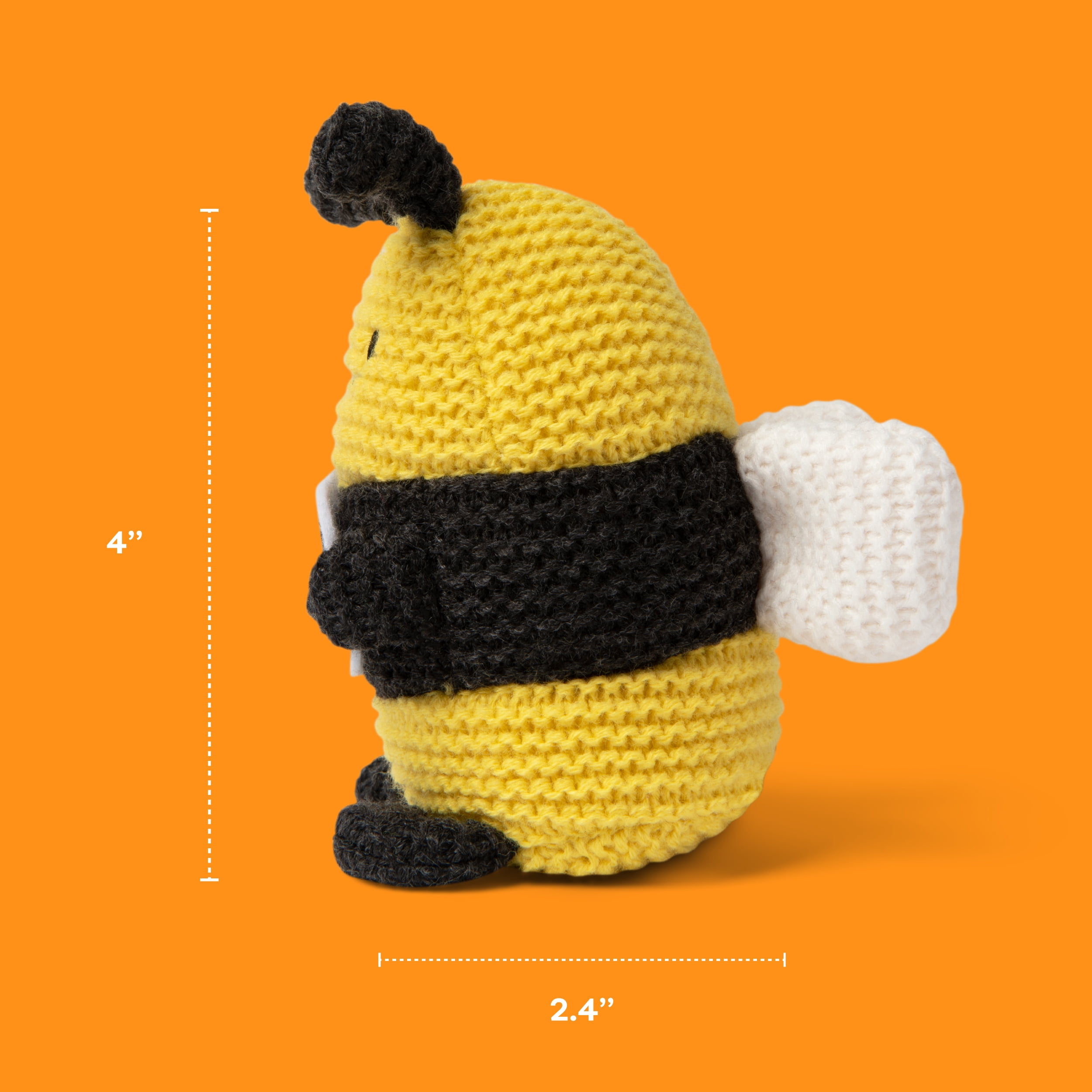 Lil Cheers Bee by What Do You Meme? Easter Gifts for Kids, Crochet Plush with Motivational Sign, Classroom & Office Desk Accessories