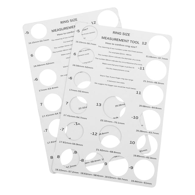 HAMPPLIES 2Ud Calibrador Para Tamaño De Anillos Fácil De Usar Para Medición Precisa