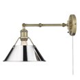 thumbnail image 3 of Yep by Golden Lighting Orwell 1-light Swing Arm Wall Lamp in Aged Brass and Chrome shade, 3 of 5