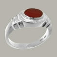 thumbnail image 2 of LBG British Made Spectacular 925 Sterling Silver Natural Carnelian Unisex Engagement Ring - 33 size options - Size 10.5, 2 of 6