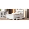 thumbnail image 6 of Newest Twin Size Platform Bed with Storage Headboard, USB, Twin Size Trundle and 3 Drawers, White, 6 of 9
