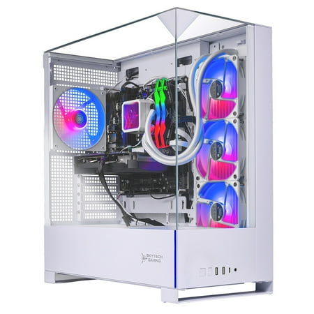 Skytech Gaming Archangel 5 Gaming PC, AMD Ryzen 7 9800X3D 4.7GHz, NVIDIA RTX 5070 12GB VRAM, 2TB Gen4 NVMe SSD, 32GB DDR5 RAM 6000, 750W GOLD PSU, 360 ARGB AIO , Wi-Fi, Win 11, Desktop