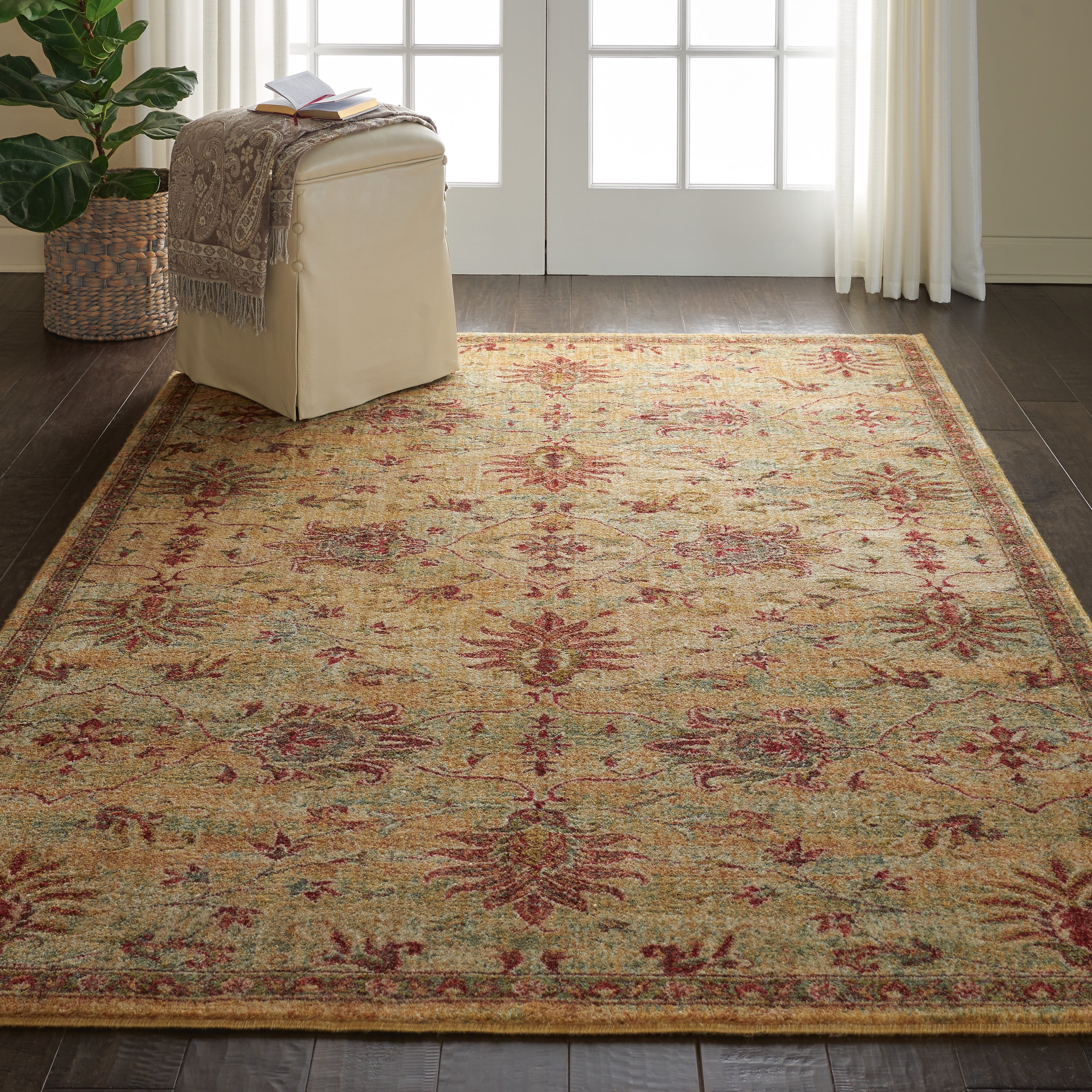 Nourison Vintage Tradition Persian Floral Cream/Red Area Rug - Walmart ...