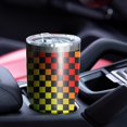 thumbnail image 4 of 30oz Rainbow Color Checkered Pattern Tumblers Stainless Steel Tumbler with Lid and Straw,Vacuum Insulated Double Wall Travel Tumbler Cups Mug with Cleaning Brush for Coffee,Tea, 4 of 7