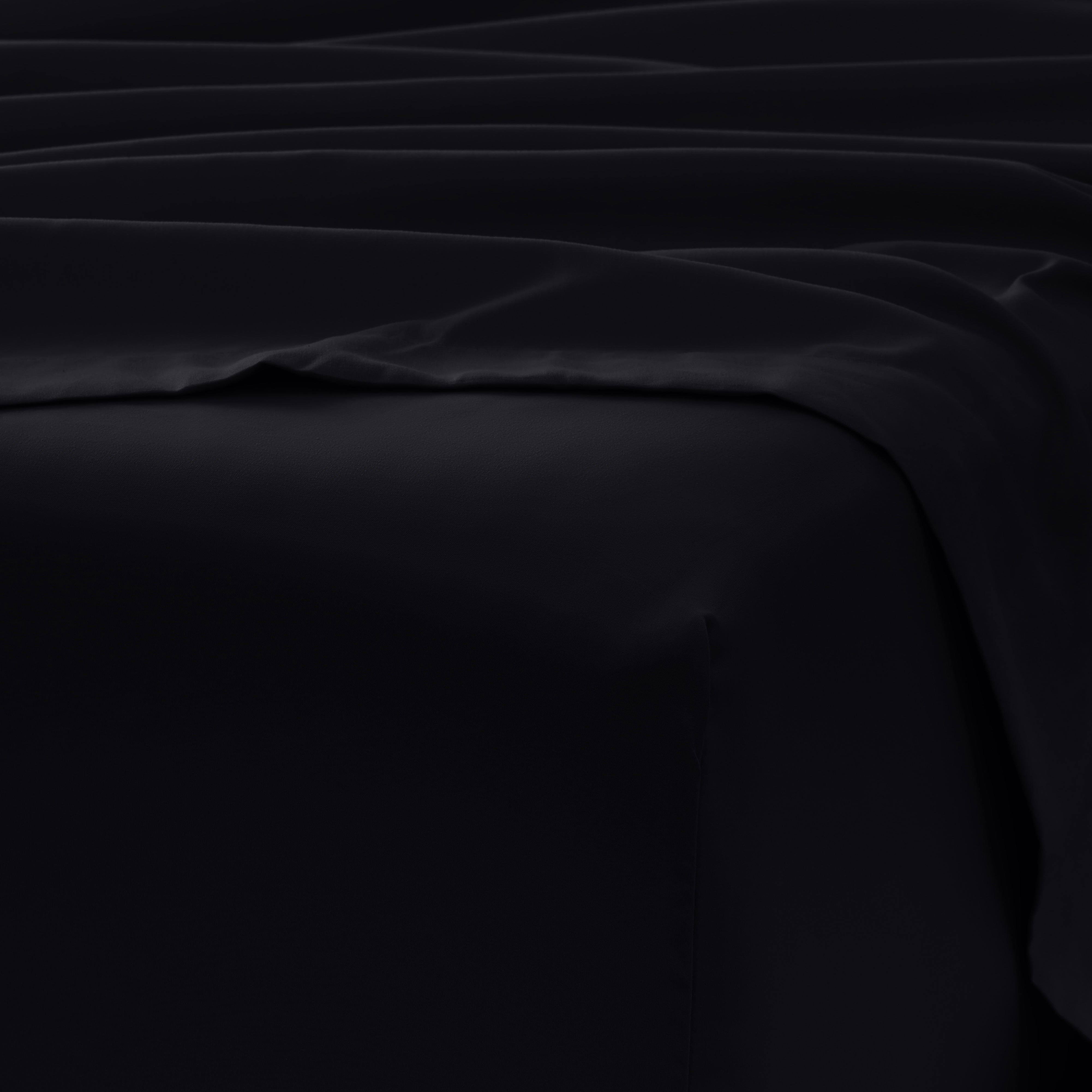 Queen, Black Solid Microfiber 6 Piece Bed Sheet Set, by Noble Linens