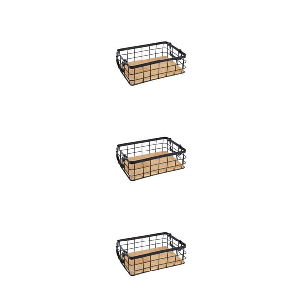Advancent Cesta de alambre, rejilla metálica, almacenamiento de cosméticos de escritorio, multiusos con asas, organizador de cocina para baño, Type2 NO2