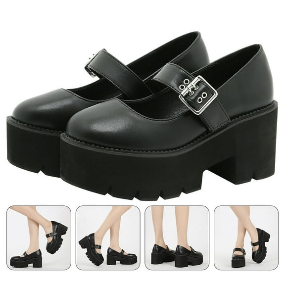 Raindrops Shoes For Women 1 Pair PU Leather Round Toe Elegant Simple Design Party Masquerade