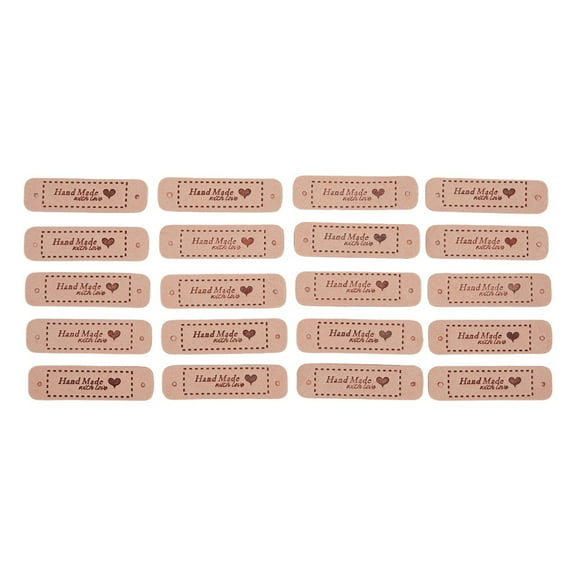 DIY with Love Pack of 20 Handmade Faux Leather Labels for Clothing and Crafts