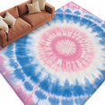 thumbnail image 2 of 8x10 Washable Area Rug, Round Tie-dye Non-Slip Extra Large Rectangle Rug for Living Room Bedroom, Blue Pink Watercolor Retro Ethnic Style Indoor Floor Mat for Home Decor, 2 of 9