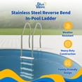 thumbnail image 2 of Blue Wave Stainless Steel Reverse Bend In-Pool Ladder for Above Ground Pools, 2 of 7