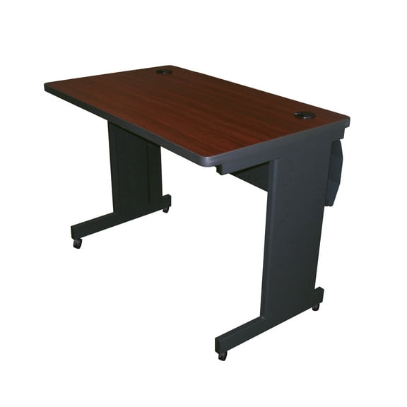 Pronto Adult Rectangle Portable Computer Desks with None, Lockable, Adjustable Height, Black/Brown